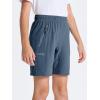 imageDEVOROPA Youth Boys Hiking Cargo Shorts Lightweight Quick Dry Athletic Running Workout Shorts Water Resistant Zip PocketsCool Gray
