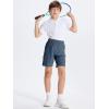 imageDEVOROPA Youth Boys Hiking Cargo Shorts Lightweight Quick Dry Athletic Running Workout Shorts Water Resistant Zip PocketsCool Gray