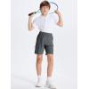 imageDEVOROPA Youth Boys Hiking Cargo Shorts Lightweight Quick Dry Athletic Running Workout Shorts Water Resistant Zip PocketsDark Gray