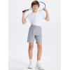 imageDEVOROPA Youth Boys Hiking Cargo Shorts Lightweight Quick Dry Athletic Running Workout Shorts Water Resistant Zip PocketsLight Gray