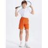 imageDEVOROPA Youth Boys Hiking Cargo Shorts Lightweight Quick Dry Athletic Running Workout Shorts Water Resistant Zip PocketsOrange