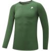 imageDEVOROPA Youth Boys Compression Shirt Long Sleeve Football Baseball Undershirt Quick Dry Kids Sports Baselayer CrewneckGreen