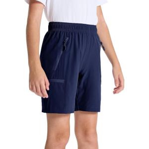 imageDEVOROPA Youth Boys Hiking Cargo Shorts Lightweight Quick Dry Athletic Running Workout Shorts Water Resistant Zip PocketsNavy