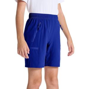 imageDEVOROPA Youth Boys Hiking Cargo Shorts Lightweight Quick Dry Athletic Running Workout Shorts Water Resistant Zip PocketsRoyal Blue