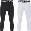 imageDEVOROPA Boys Leggings Quick Dry Youth Compression Pants Sports Tights Basketball Baseball Base Layer HuskySlimRegular Fit34 BlackWhite2pack