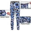 imageDEVOROPA Boys Leggings Quick Dry Youth Compression Pants Sports Tights Basketball Baseball Base Layer HuskySlimRegular Fit34 Camo Blue