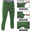 imageDEVOROPA Boys Leggings Quick Dry Youth Compression Pants Sports Tights Basketball Baseball Base Layer HuskySlimRegular Fit34 Green