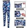 imageDEVOROPA Boys Leggings Quick Dry Youth Compression Pants Sports Tights Basketball Baseball Base Layer HuskySlimRegular FitCamo Blue