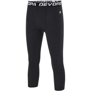 imageDEVOROPA Boys Leggings Quick Dry Youth Compression Pants Sports Tights Basketball Baseball Base Layer HuskySlimRegular Fit34 Lengthblack