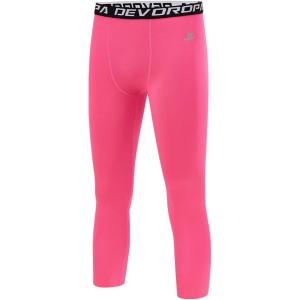 imageDEVOROPA Boys Leggings Quick Dry Youth Compression Pants Sports Tights Basketball Baseball Base Layer HuskySlimRegular Fit34 Lengthpink