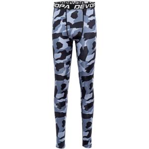 imageDEVOROPA Boys Leggings Quick Dry Youth Compression Pants Sports Tights Basketball Baseball Base Layer HuskySlimRegular FitCamo Gray