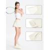 imageDEVOROPA Girls Tennis Skirts Stretch Adjustable Waist Youth Golf Athletic Pleated Skorts Lining Kids Cheer Shorts PocketBeige