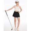 imageDEVOROPA Girls Tennis Skirts Stretch Adjustable Waist Youth Golf Athletic Pleated Skorts Lining Kids Cheer Shorts PocketBlack