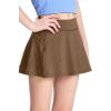 imageDEVOROPA Girls Tennis Skirts Stretch Adjustable Waist Youth Golf Athletic Pleated Skorts Lining Kids Cheer Shorts PocketBrown