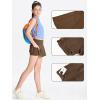 imageDEVOROPA Girls Tennis Skirts Stretch Adjustable Waist Youth Golf Athletic Pleated Skorts Lining Kids Cheer Shorts PocketBrown