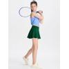 imageDEVOROPA Girls Tennis Skirts Stretch Adjustable Waist Youth Golf Athletic Pleated Skorts Lining Kids Cheer Shorts PocketGreen