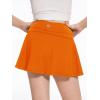 imageDEVOROPA Girls Tennis Skirts Stretch Adjustable Waist Youth Golf Athletic Pleated Skorts Lining Kids Cheer Shorts PocketOrange