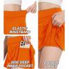 imageDEVOROPA Girls Tennis Skirts Stretch Adjustable Waist Youth Golf Athletic Pleated Skorts Lining Kids Cheer Shorts PocketOrange