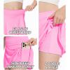imageDEVOROPA Girls Tennis Skirts Stretch Adjustable Waist Youth Golf Athletic Pleated Skorts Lining Kids Cheer Shorts PocketPink