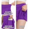imageDEVOROPA Girls Tennis Skirts Stretch Adjustable Waist Youth Golf Athletic Pleated Skorts Lining Kids Cheer Shorts PocketPurple