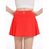 imageDEVOROPA Girls Tennis Skirts Stretch Adjustable Waist Youth Golf Athletic Pleated Skorts Lining Kids Cheer Shorts PocketRed