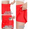 imageDEVOROPA Girls Tennis Skirts Stretch Adjustable Waist Youth Golf Athletic Pleated Skorts Lining Kids Cheer Shorts PocketRed