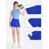 imageDEVOROPA Girls Tennis Skirts Stretch Adjustable Waist Youth Golf Athletic Pleated Skorts Lining Kids Cheer Shorts PocketRoyal Blue