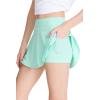 imageDEVOROPA Girls Tennis Skirts Stretch Adjustable Waist Youth Golf Athletic Pleated Skorts Lining Kids Cheer Shorts PocketTeal