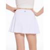 imageDEVOROPA Girls Tennis Skirts Stretch Adjustable Waist Youth Golf Athletic Pleated Skorts Lining Kids Cheer Shorts PocketWhite
