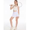 imageDEVOROPA Girls Tennis Skirts Stretch Adjustable Waist Youth Golf Athletic Pleated Skorts Lining Kids Cheer Shorts PocketWhite