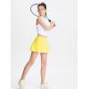 imageDEVOROPA Girls Tennis Skirts Stretch Adjustable Waist Youth Golf Athletic Pleated Skorts Lining Kids Cheer Shorts PocketYellow