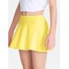 imageDEVOROPA Girls Tennis Skirts Stretch Adjustable Waist Youth Golf Athletic Pleated Skorts Lining Kids Cheer Shorts PocketYellow