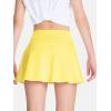imageDEVOROPA Girls Tennis Skirts Stretch Adjustable Waist Youth Golf Athletic Pleated Skorts Lining Kids Cheer Shorts PocketYellow