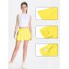 imageDEVOROPA Girls Tennis Skirts Stretch Adjustable Waist Youth Golf Athletic Pleated Skorts Lining Kids Cheer Shorts PocketYellow