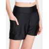 imageDEVOROPA Youth Girls Swim Board Shorts with Mesh Liner Quick Dry Beach Summer Swimwear Kids Swimming Shorts UPF 50 PocketsBlack