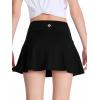 imageDEVOROPA Youth Girls Tennis Skirts Crossover Waist 2 in 1 Flowy Athletic Skorts with Pocket Golf Cheer School Shorts for KidsBlack