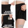imageDEVOROPA Youth Girls Tennis Skirts Crossover Waist 2 in 1 Flowy Athletic Skorts with Pocket Golf Cheer School Shorts for KidsBlack
