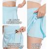 imageDEVOROPA Youth Girls Tennis Skirts Crossover Waist 2 in 1 Flowy Athletic Skorts with Pocket Golf Cheer School Shorts for KidsLight Blue