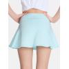 imageDEVOROPA Youth Girls Tennis Skirts Crossover Waist 2 in 1 Flowy Athletic Skorts with Pocket Golf Cheer School Shorts for KidsLight Blue