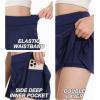 imageDEVOROPA Youth Girls Tennis Skirts Crossover Waist 2 in 1 Flowy Athletic Skorts with Pocket Golf Cheer School Shorts for KidsNavy