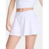 imageDEVOROPA Youth Girls Tennis Skirts Crossover Waist 2 in 1 Flowy Athletic Skorts with Pocket Golf Cheer School Shorts for KidsWhite