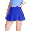 imageDEVOROPA Girls Tennis Skirts Stretch Adjustable Waist Youth Golf Athletic Pleated Skorts Lining Kids Cheer Shorts PocketRoyal Blue