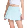 imageDEVOROPA Youth Girls Tennis Skirts Crossover Waist 2 in 1 Flowy Athletic Skorts with Pocket Golf Cheer School Shorts for KidsLight Blue