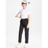 imageDEVOROPA 3T4T5T6T Toddler to Youth Boys Golf Pants Quick Dry Athletic Chino Flat Front Pants Kids School Uniform TwillBlack