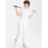 imageDEVOROPA 3T4T5T6T Toddler to Youth Boys Golf Pants Quick Dry Athletic Chino Flat Front Pants Kids School Uniform TwillWhite