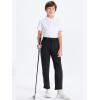 imageDEVOROPA Youth Boys Golf Pants Stretch Flat Front Dress Athletic Casual Pants School Uniform Chino Twill Pants PocketsBlack
