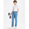 imageDEVOROPA Youth Boys Golf Pants Stretch Flat Front Dress Athletic Casual Pants School Uniform Chino Twill Pants PocketsBlue