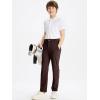 imageDEVOROPA Youth Boys Golf Pants Stretch Flat Front Dress Athletic Casual Pants School Uniform Chino Twill Pants PocketsBrown