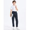 imageDEVOROPA Youth Boys Golf Pants Stretch Flat Front Dress Athletic Casual Pants School Uniform Chino Twill Pants PocketsIron Gray