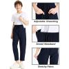 imageDEVOROPA Youth Boys Quick Dry Casual Pants Kids Lightweight Summer Beach Hiking Active Athletic Pants PocketsNavy